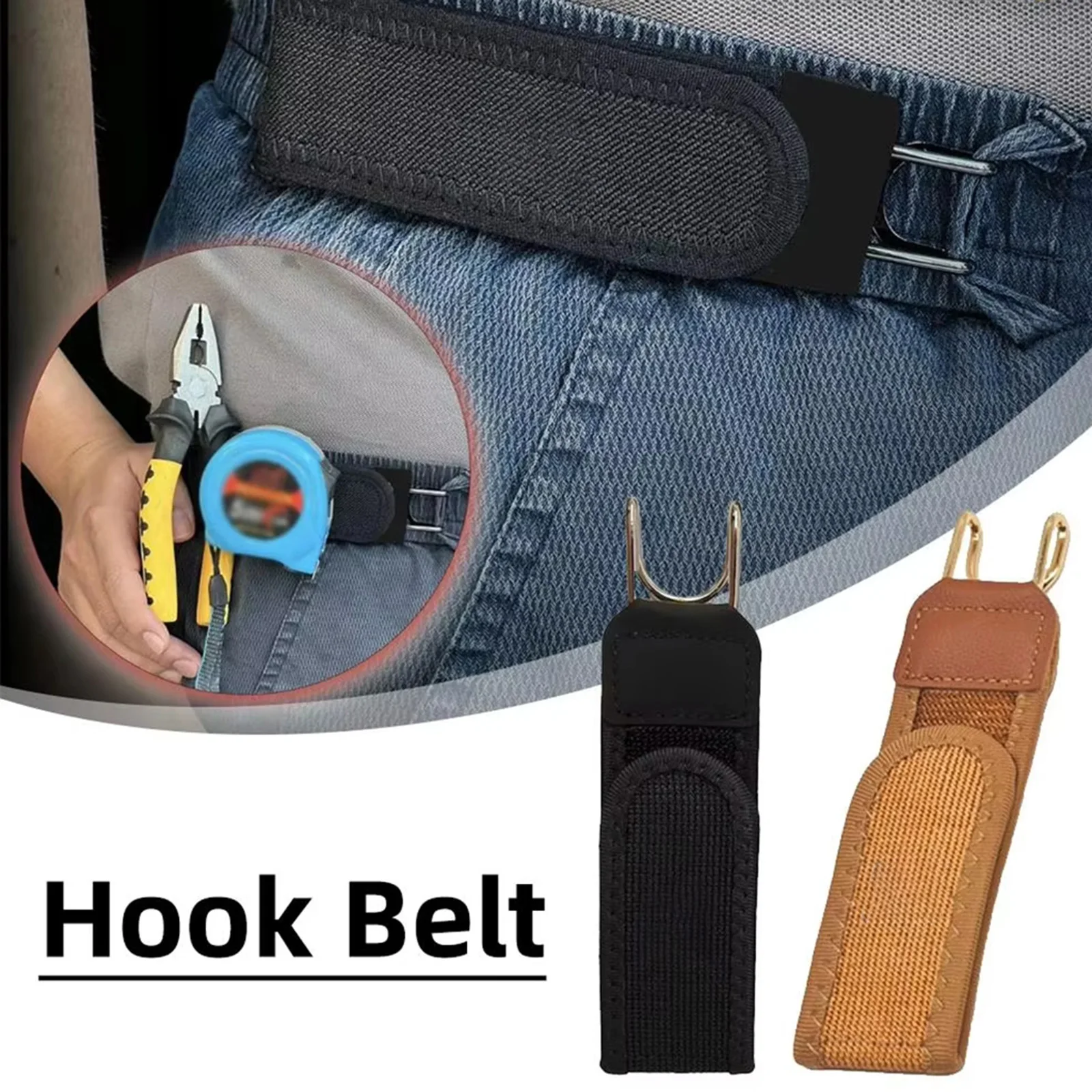 Invisible No Buckle Elastic Belt Men Women Adjustable Metal Hook Closure Slim Waist Belt for Outdoor Work Casual Pants Jeans