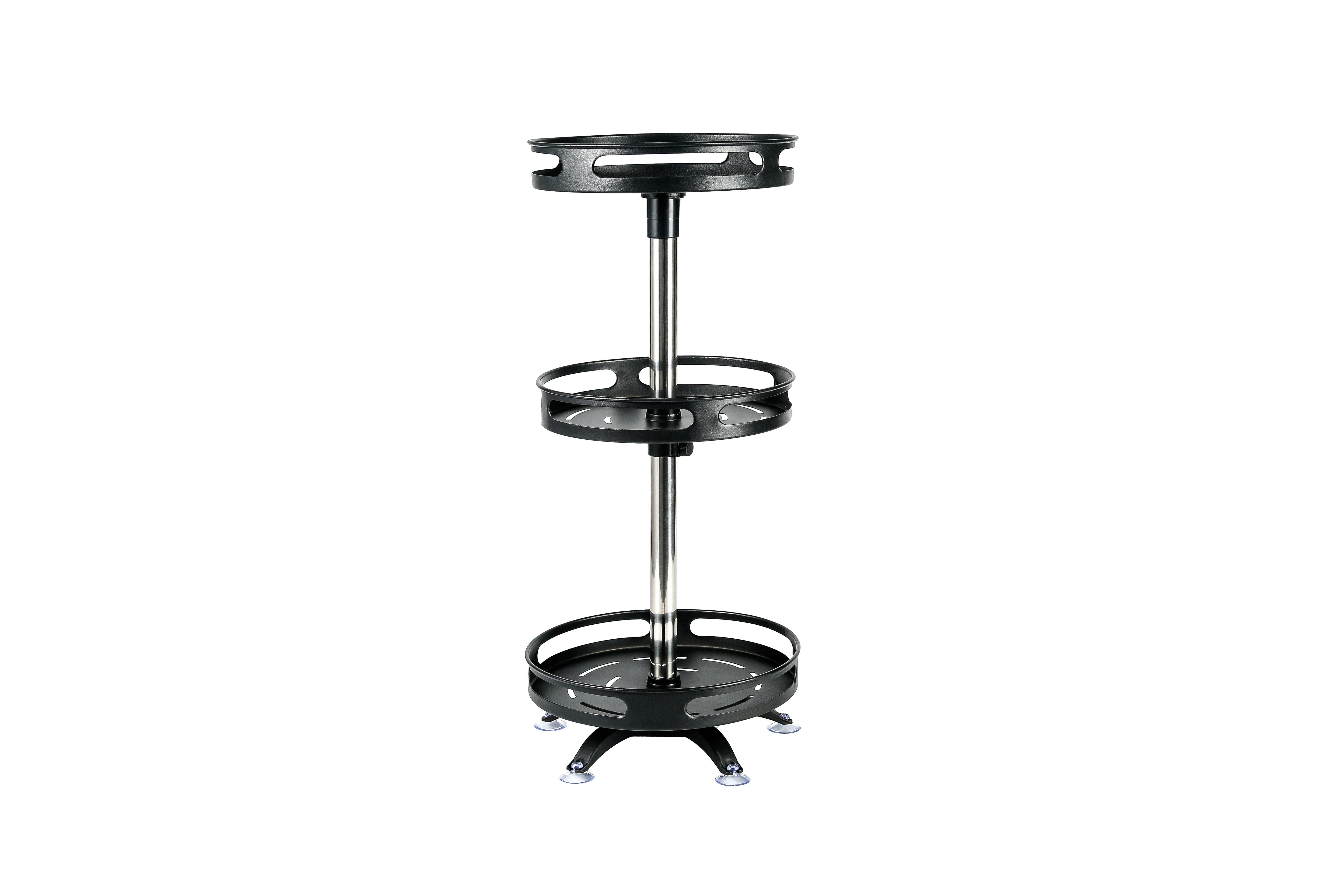 #￥Organizer Metal Steel, Turntable Height Adjustable,  Rotating Spice Racks for Pantry Cabinet Cupboard Table, Black