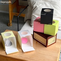 10pcs Mini Transparent Window Cupcake Box Paper Baking Packaging 2/3/4 Inch Dessert Boxes for Party Favors
