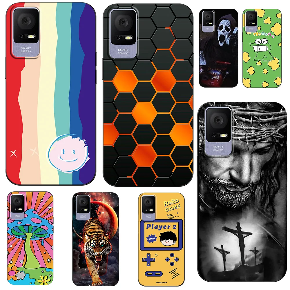 Case For TCL 405 406 408 Case Back Phone Cover Protective Soft Silicone Black Tpu cartoon car funny