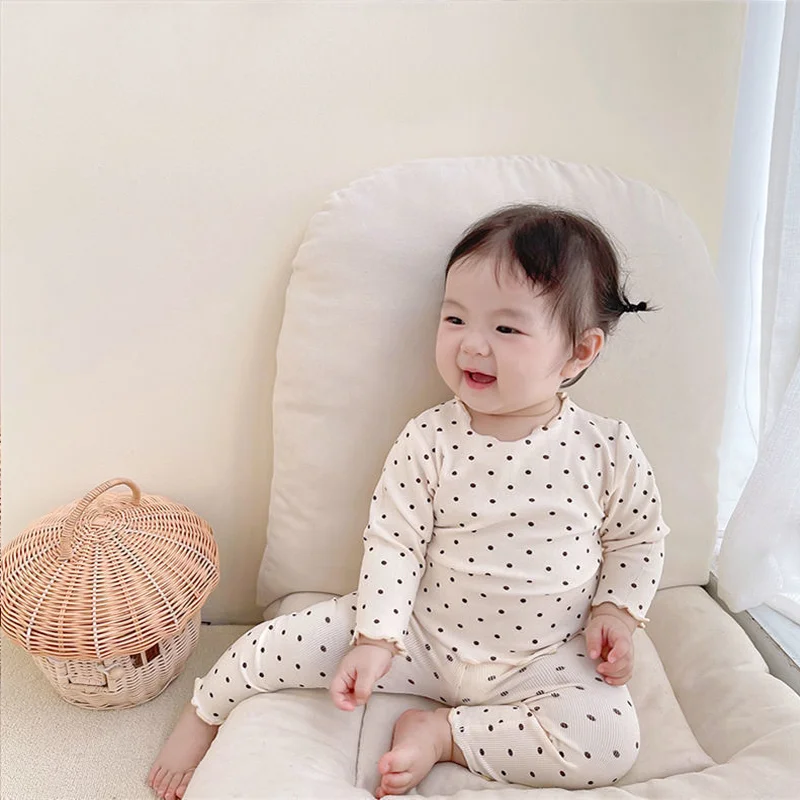 Children Korean Version of the Spring, Fall and Summer Models of Baby Home Wear Baby Pajamas Girls Long-Sleeved Two-Piece Set