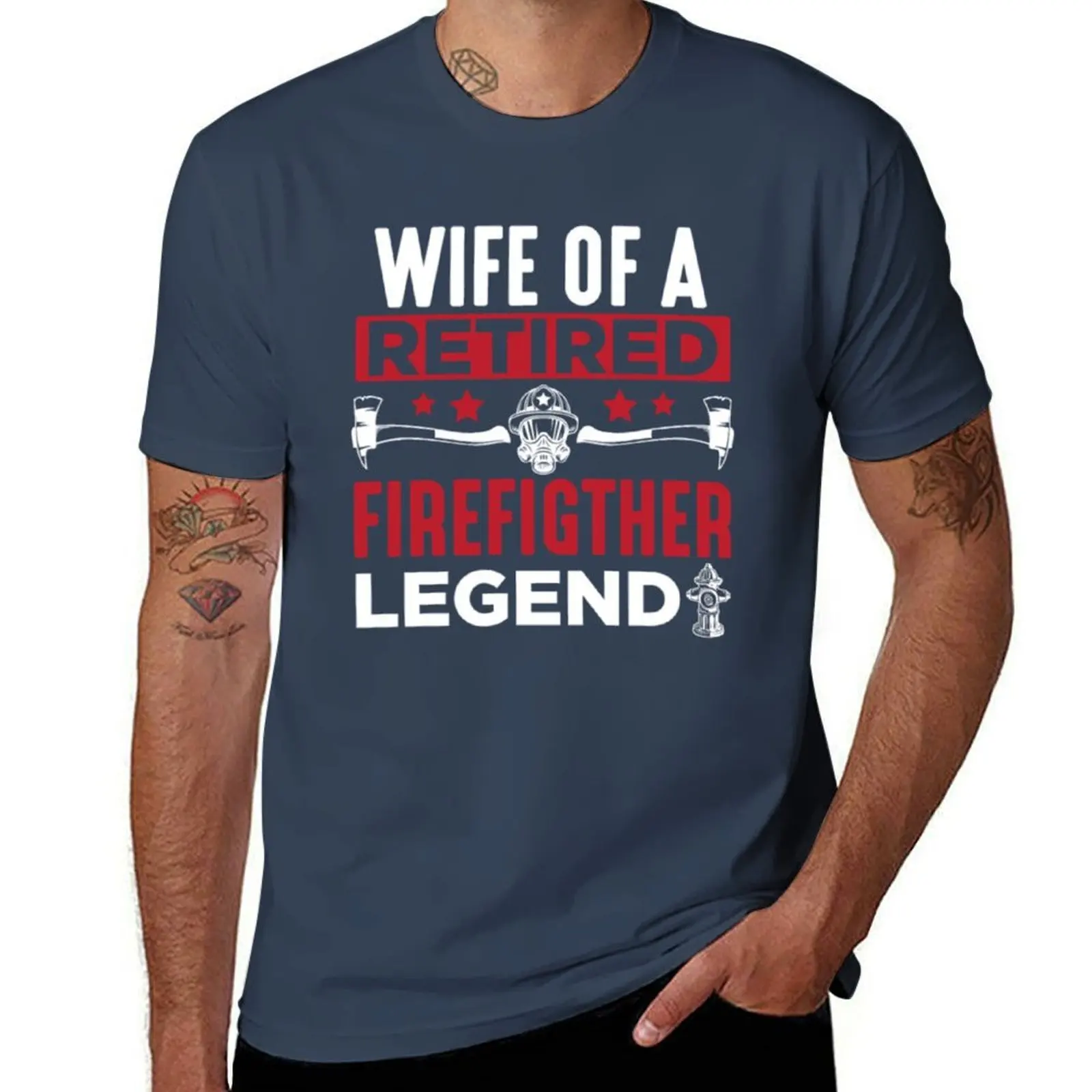 

Fireman Wife Retirement Retired T-Shirt Modern Style Print T-Shirt