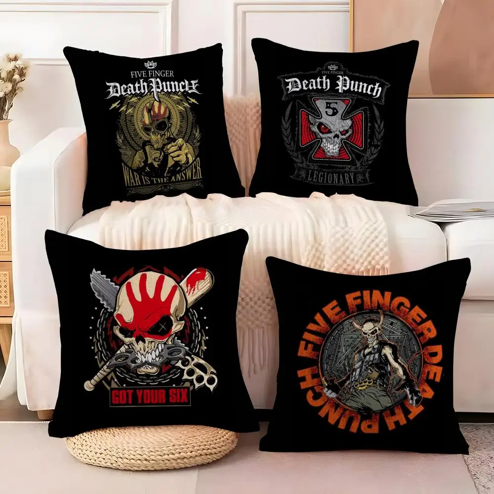 Five F-Finger Death P-Punch Cushion Cover Soft Plush Fabric Double-Sided Printed Sofa Cushion Cover for All Seasons Home Decor