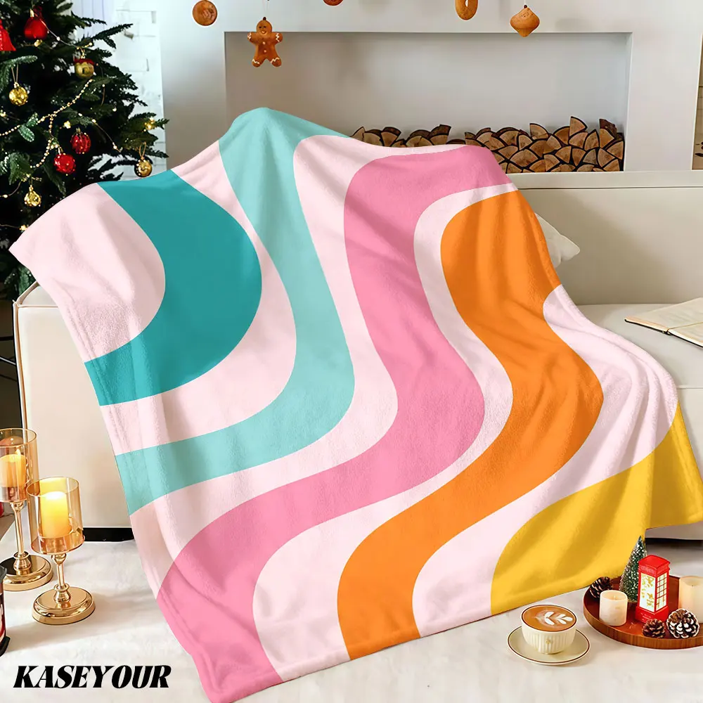 Wave Flow Winter Summer Flannel Blanket Throw Fleece Soft Fuzzy Plush Cozy Fleece Blankets for Sofa Ideal Gifts
