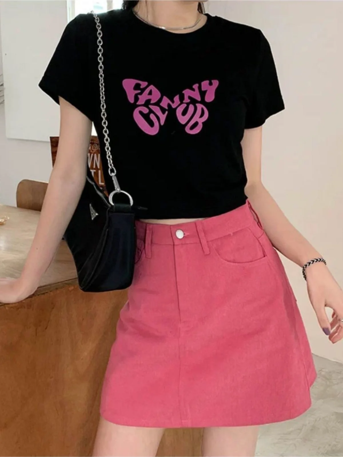 

Light Blue A-Line Skirt Women's Summer Thin Denim High Waist Slim Fit Short Skirt with Versatile Style Button Zipper