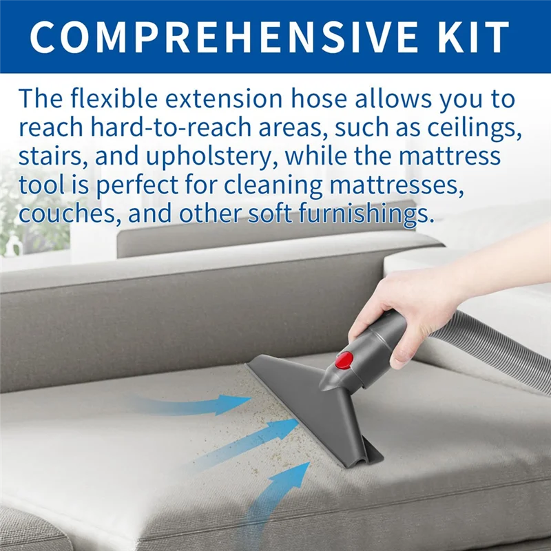 Kit de ferramentas para colchão com mangueira de extensão e botão de liberação rápida para substituição de aspiradores sem fio Dyson V7 V8 V10 V11 V15