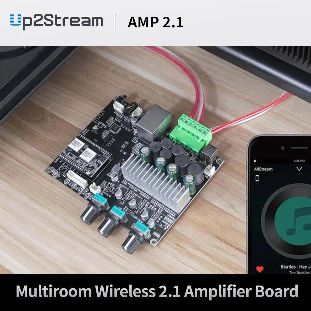 

Плата беспроводного усилителя Up2stream Amp 2.1 для домашней аудиосистемы нет автономного продукта