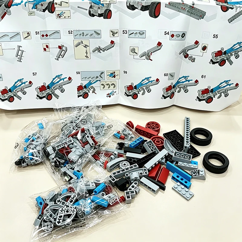 254PCS Classic Walking Tractor Building Blocks Toy MOC Agricultural Machinery Model Desktop Display Collectible Ornament Gift