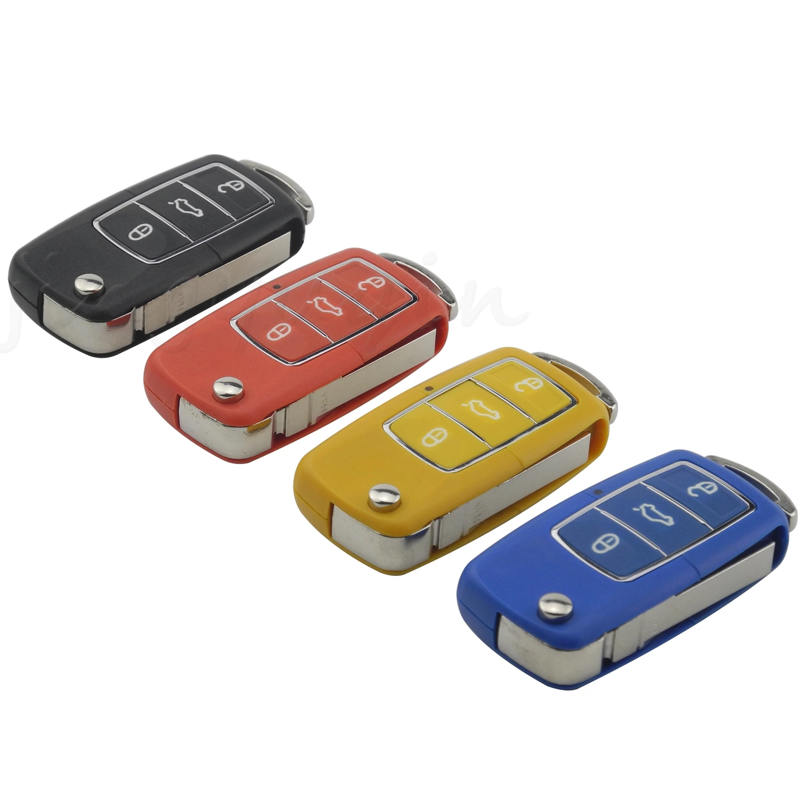 500pcs Auto Car Key Shell For Volkswagen for Vw for Seat for Skoda Jetta Golf Passat Beetle Polo Bora 3 Button  Flip Remote