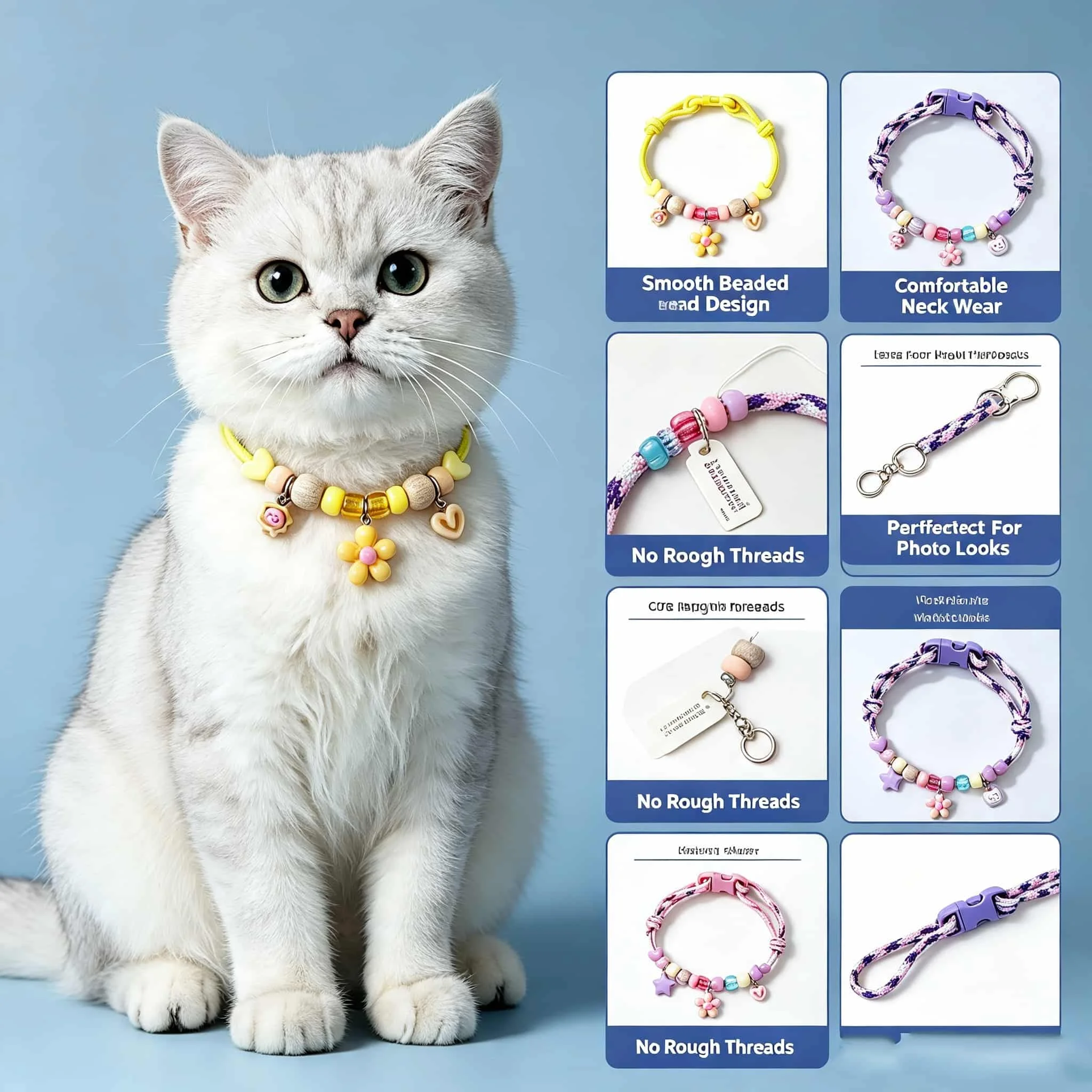 Small Dog Cat Insect Repellent Collar Natural Camphor Wood Beaded Anti Tick Flea Adjustable Pet Necklace Accessories