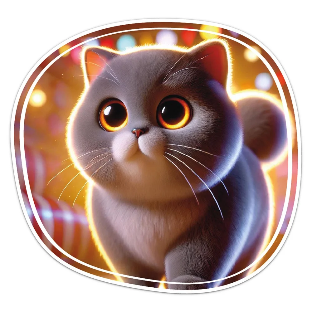 Sweet British Shorthair Cat Vinyl Car Sticker Self Adhesive Decal for Car Bumper and Toolbox Car Accessories