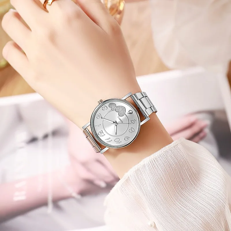 Rose Gold Love Watch Ladies Simple Temperament Student Female Wristwatch Gift Luxury Quartz Watches Women Relogio Feminino