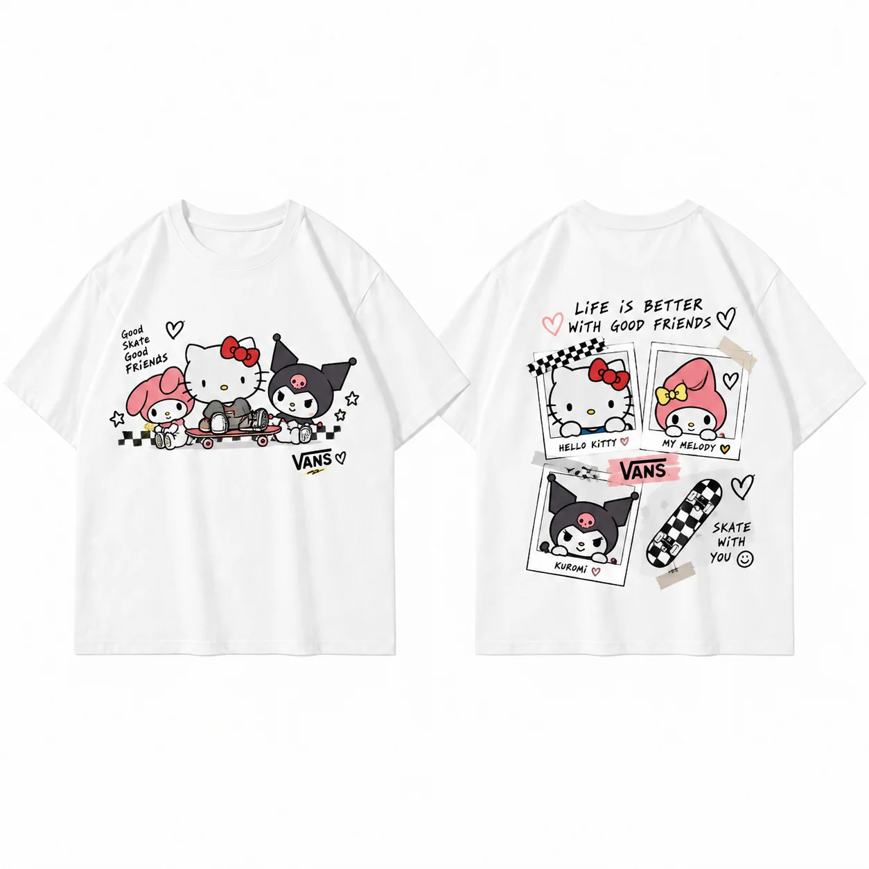 Unisex Men's Women's Sanrio Hello Kitty Pompompurin Cinnamoroll Graphic Print T Shirt White Kawaii Streetwear Short Sleeve Top