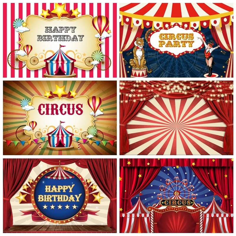 

Circus Carnival Backdrops Photography Newborn Baby Birthday Decor Balloon Ferris Wheel Party Background Photo Studio Props