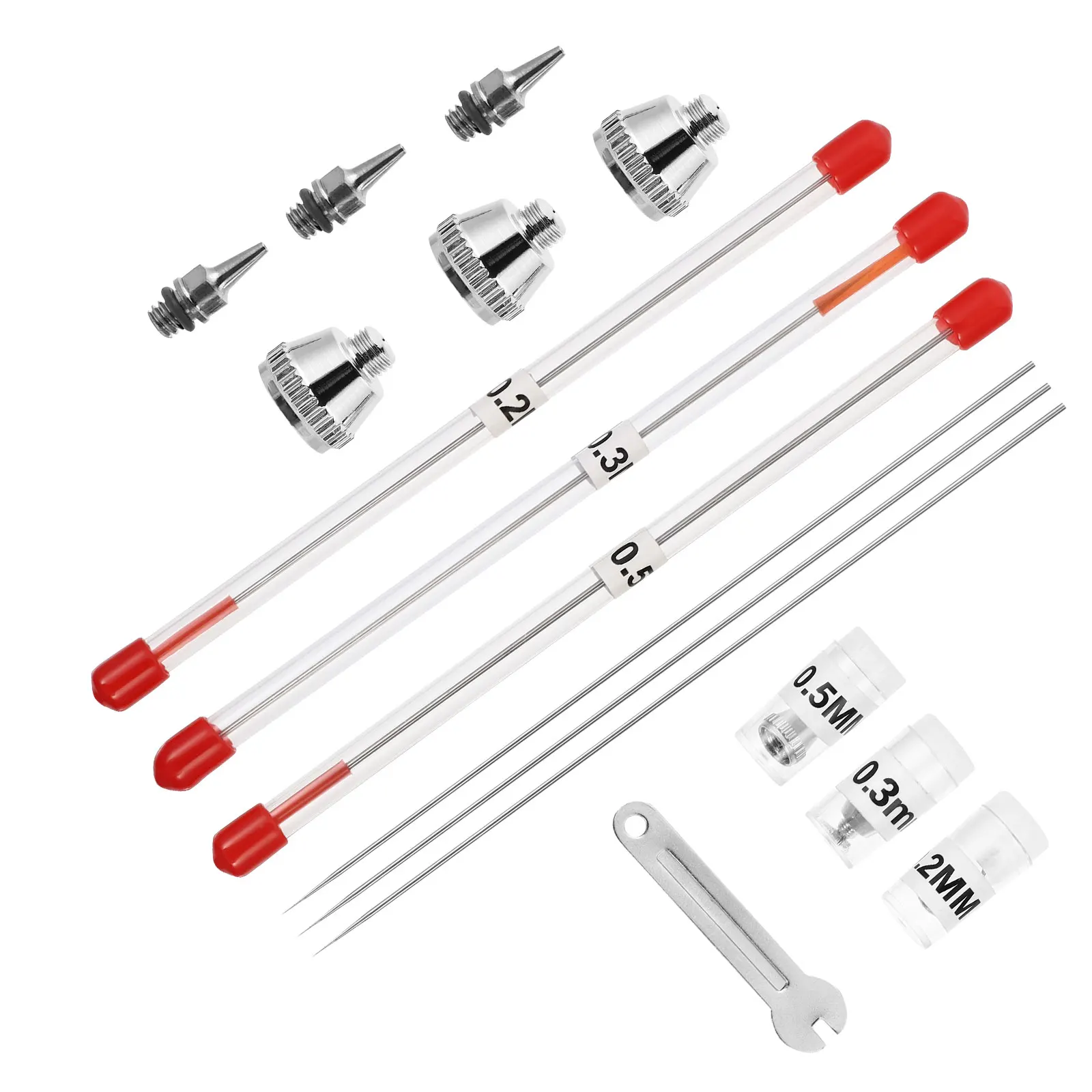 

Airbrush Accessories Combination Nozzle Replacement Parts 2mm 0 3mm 0 5mm Needle Tip Suite Tips Professional Alloy Durable