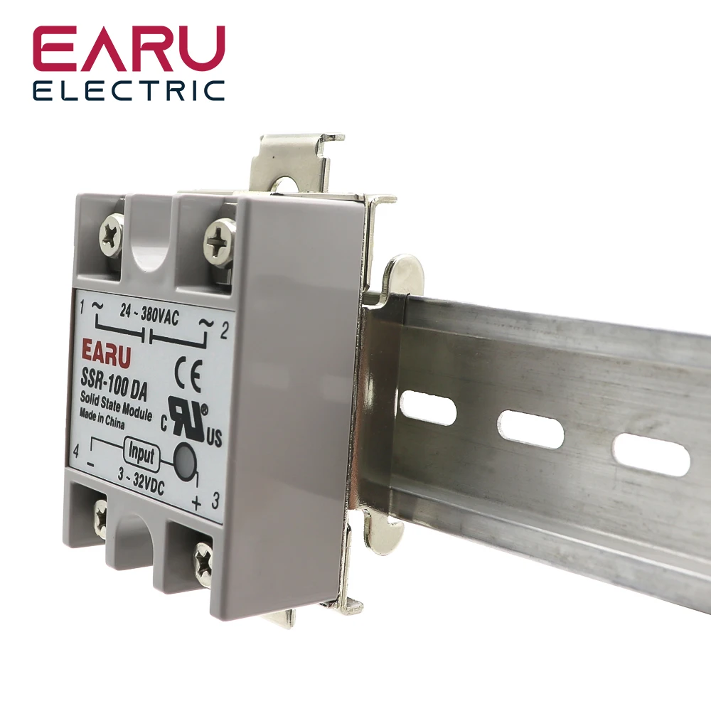 1Pcs Single Phase SSR 40DA 25DA AA DD 35MM DIN Rail Fixed Solid State Relay Clip Clamp R99-12 Relays Mounting Bracket Buckle
