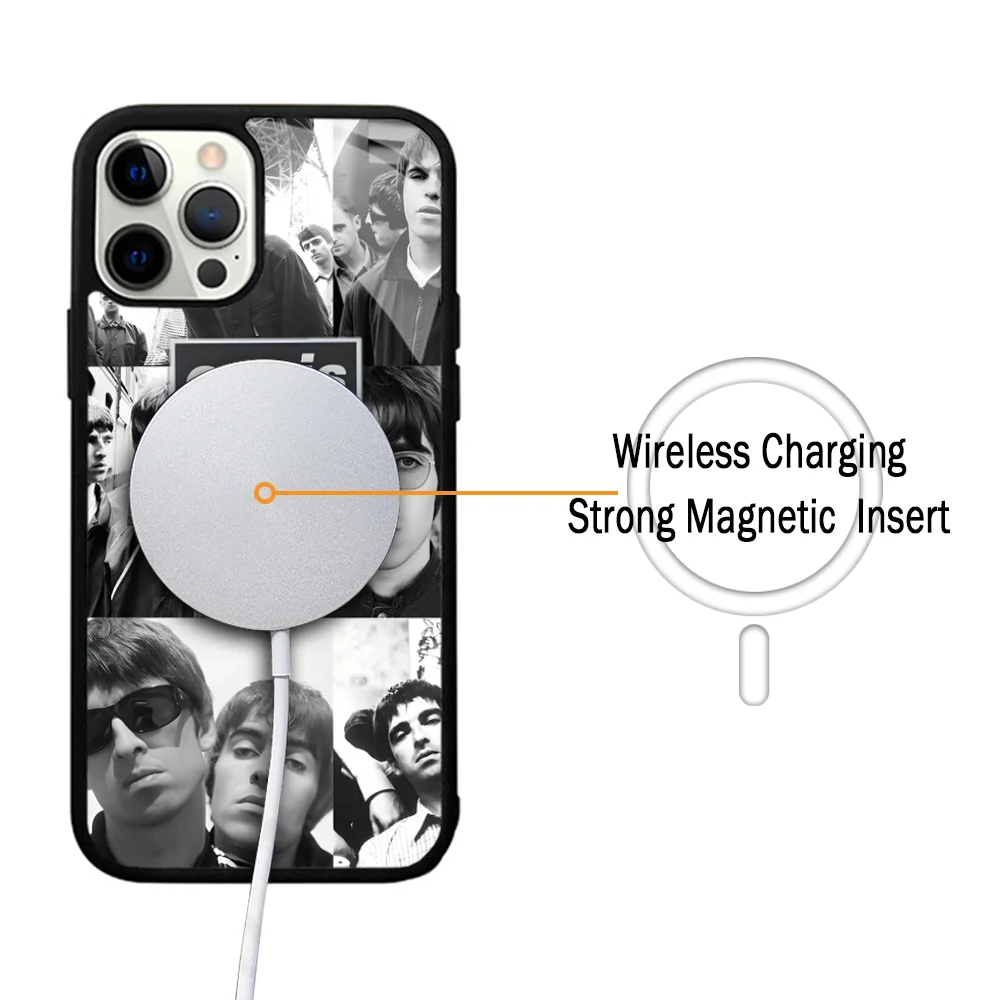 Band O-Oasis Phone Case For IPhone 11 12 13 14 15 Plus Pro Max Mirror Acrylic Cover For Magsafe Wireless Charging