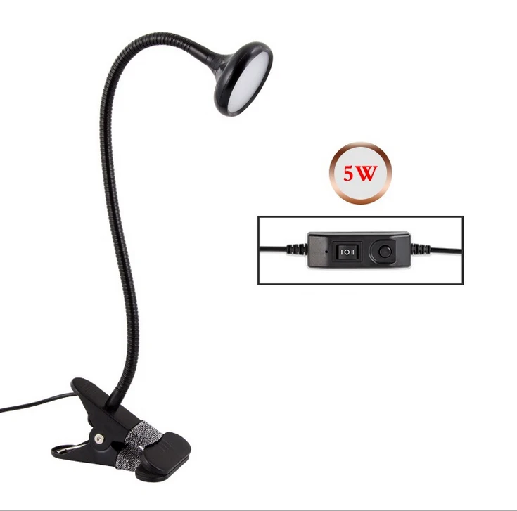 

USB Charging Eye Protection LED Desk Lamp Gooseneck Foldable Clip Brightness Levels Reading Bedside Warm White Metal Durability