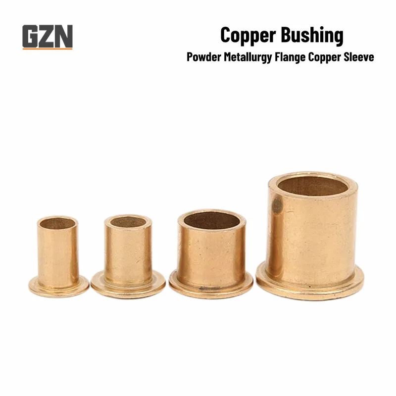 5pcs Powder Metallurgy with Step Flange Flange Oil-bearing Copper Sleeve Inner Diameter 3~8mm