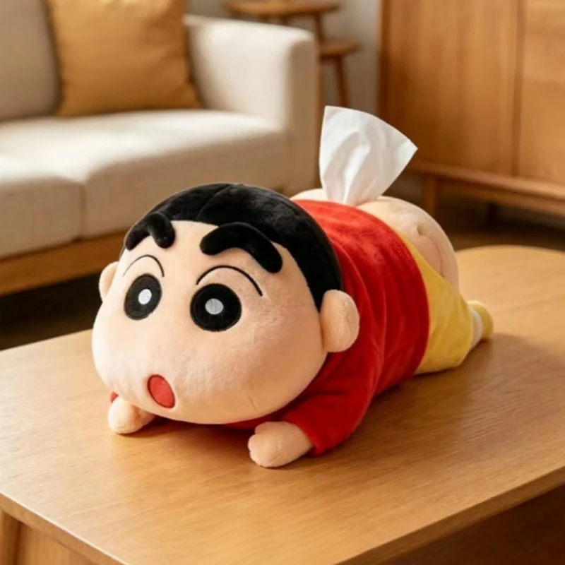 Crayon Shin-chan Hanging Tissue Bag, Plush Cute Car Tissue Box Decoration, Fun and Funny Creative Gift
