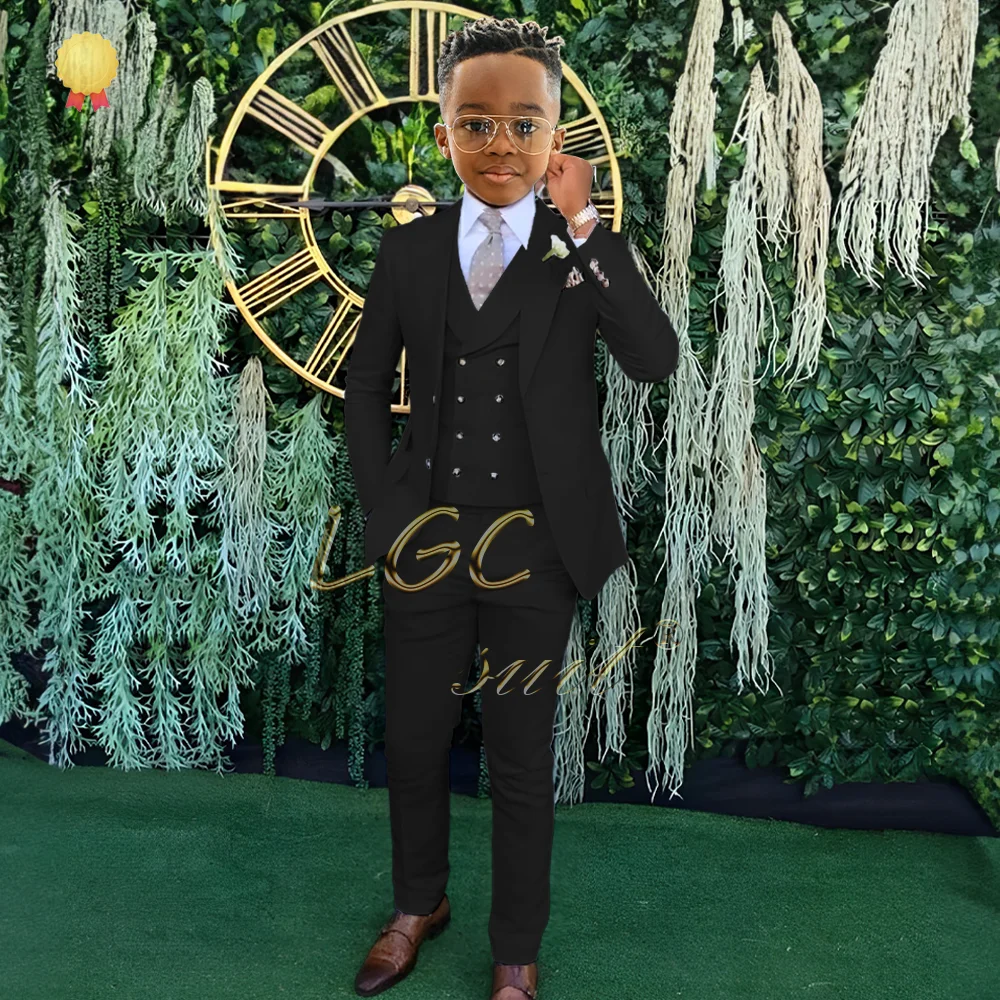 Boys classic formal suit 3 piece suit (jacket + vest + trousers) 3~16 years old children\'s wedding banquet custom dress