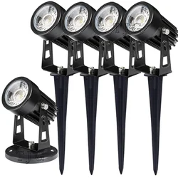 4PCS Dimmable LED Lawn Lamp COB Spike Light 12V 110V 220V Outdoor Waterproof Pathway Garden Spot Bulb 5W 3W Decor Landscape RGB