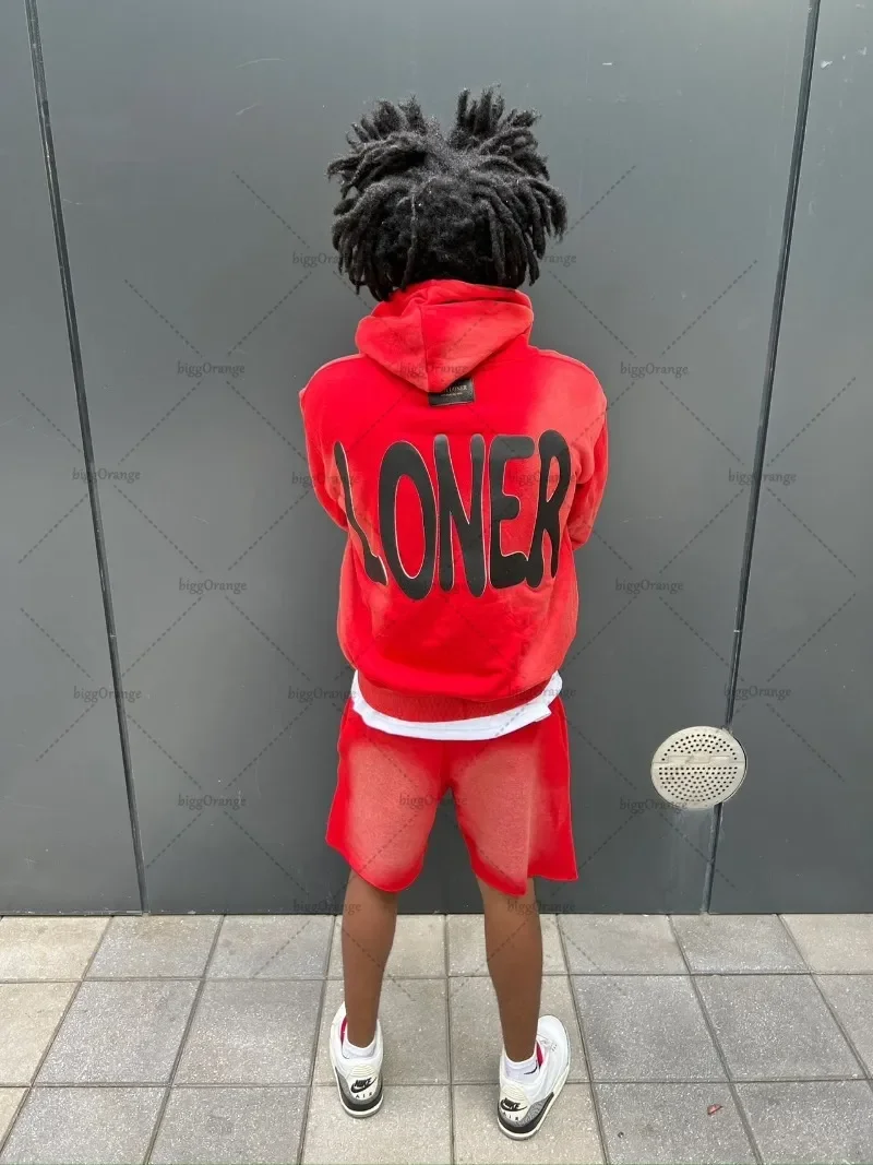 Hip Hop Harajuku Red Hoodie Letter Printed Hoodie Men's 2023 Street Zip Hoodie Gothic Harajuku Fashion Couple Loose Sweatshirt