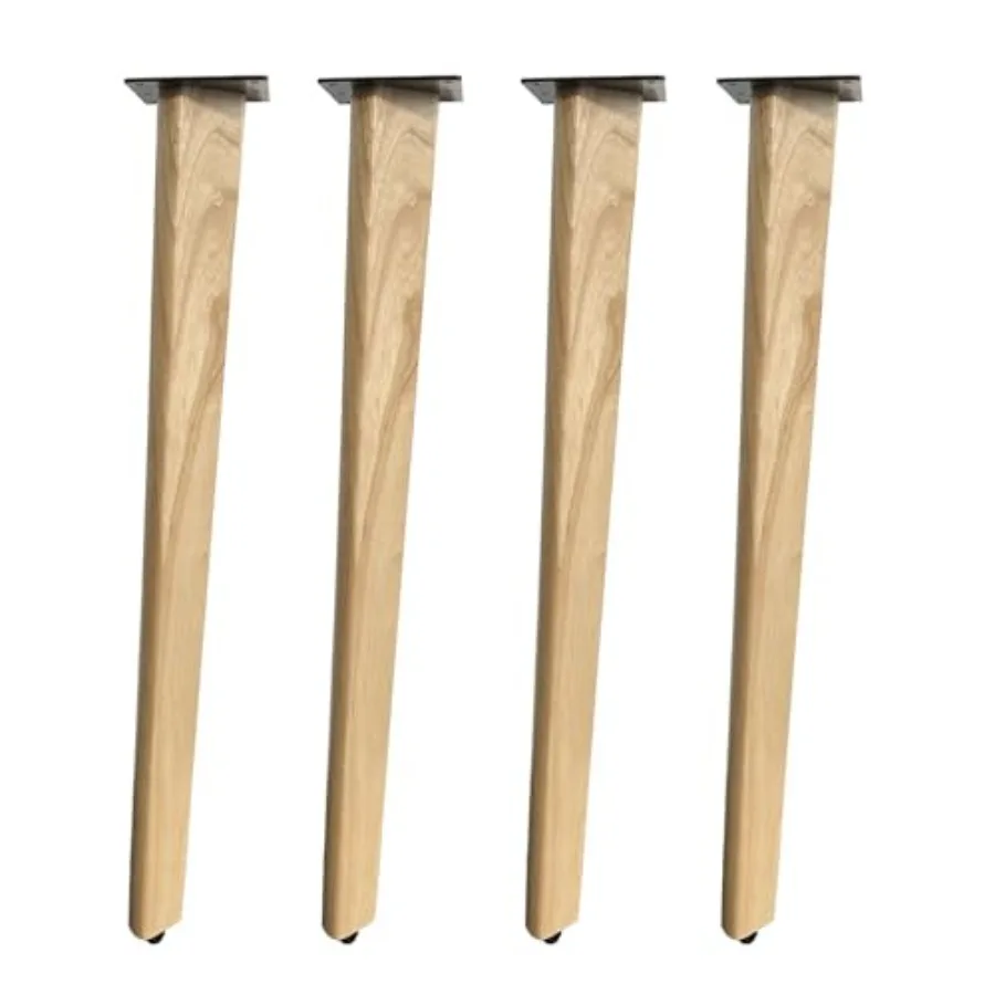 

28 inch Slant Wooden Table Legs Solid Wood Angled Desk Legs Furniture Legs Set of 4 Easy to Install - Perfect for DIY Dining Ta