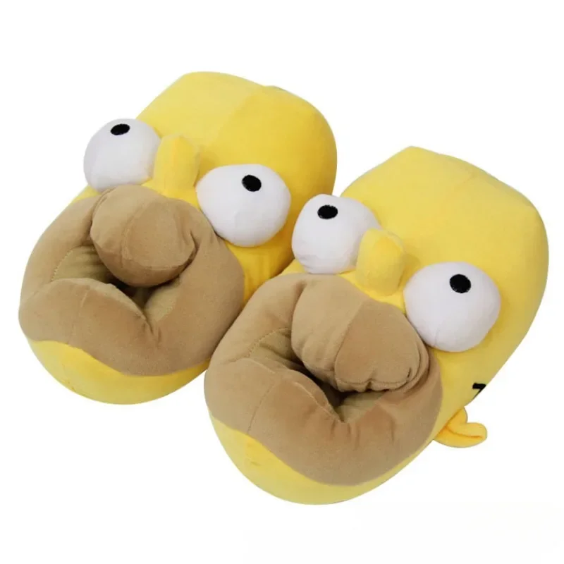 Nuevo Invierno Simpsons Homer juguetes suaves de peluche adultos niños zapatillas cálidas zapatos de interior