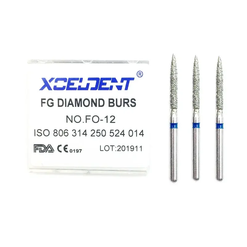 1 Box Dental High Speed Burs High Speed Handpiece Turbine Diamond Burs Diamond Polishing Products for Dental Clinic FO-12