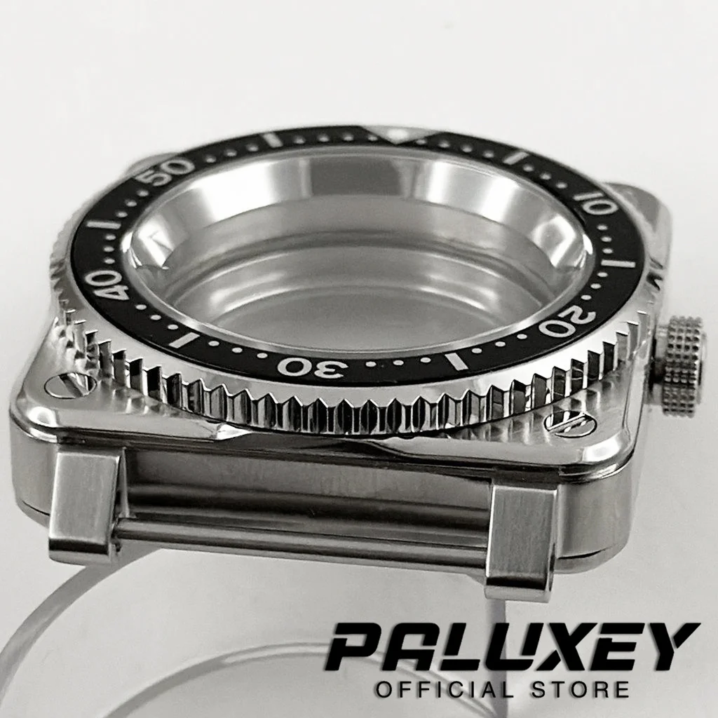 NH35 42mm Square Case Sapphire Sapphire Crystal Fit NH35 NH36 4R 7S Japan Automatic Movement 316 Stainless Steel Mod SKX Case