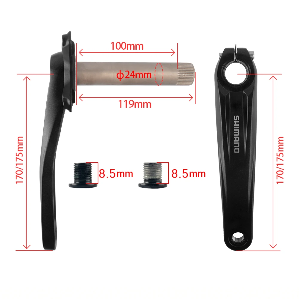 SHIMANO FC-MT510-1 1x8/9/10/11/12-Gang ​ ​ MTB 170/175mm WUZEI 96BCD 32/34/36/38/40T BSA-MT501/PA-MT500 Mountainbike-Kurbelgarnitur – Detail 8
