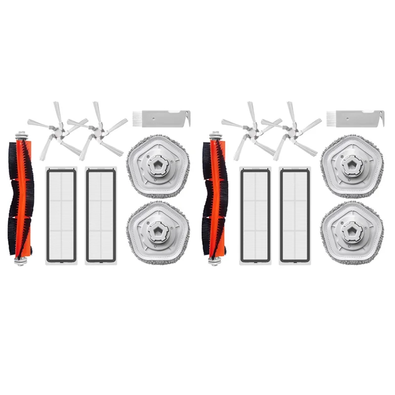 FZFZ 2 комплекта замены для Xiaomi Dreame Bot W10 W10 Pro, самоочищающийся пылесос и швабра, основная боковая щетка, фильтр Hepa, подушечки для швабры