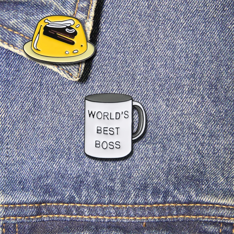 The Office TV Show Enamel Pins Jello Stapler World's Best Boss Mug Brooch Lapel Badges Jewelry Gift for Friends Kids