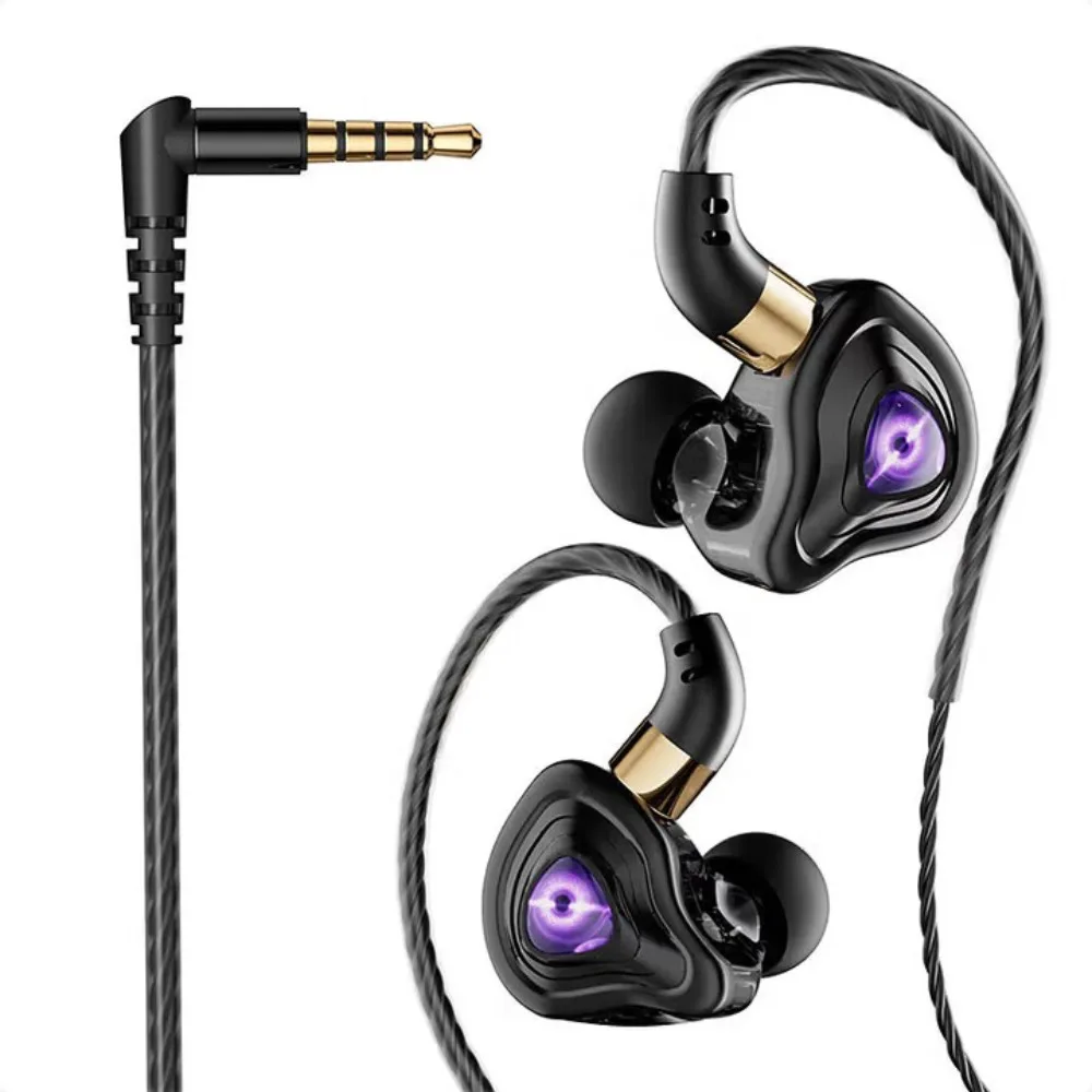 

Music Earphones 3.5mm Esports Wired Earphone Elbow HiFi Stereo in Ear Earphones Surround Bass Microphone Wired Headset Running