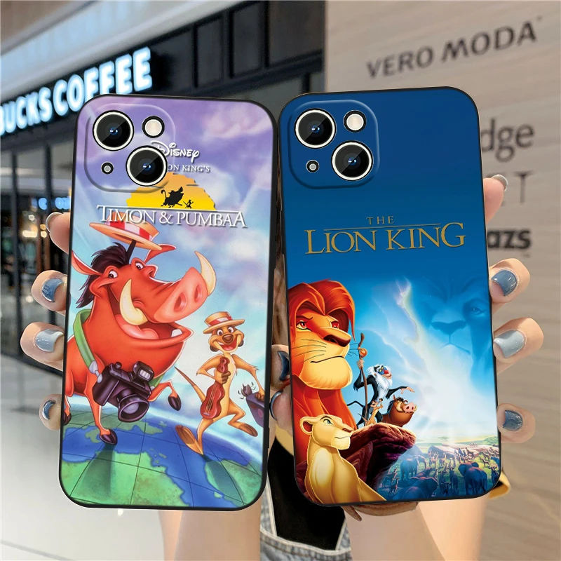 Disney The Lion King Cool For Apple iPhone 15 14 13 12 Mini 11 XS XR X 8 7 Pro Max Plus Soft Silicone Black Phone Case