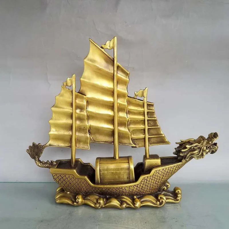 Guyunzhai Brass Dragon Faucet Boat Ornaments