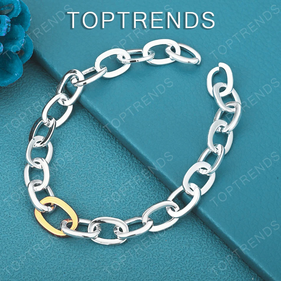 Pulsera Geométrica de Plata de Ley 925, Moderna y Popular, Joyería Sencilla para Hombre y Mujer, Regalo para Cumpleaños, Navidad y Fiestas
