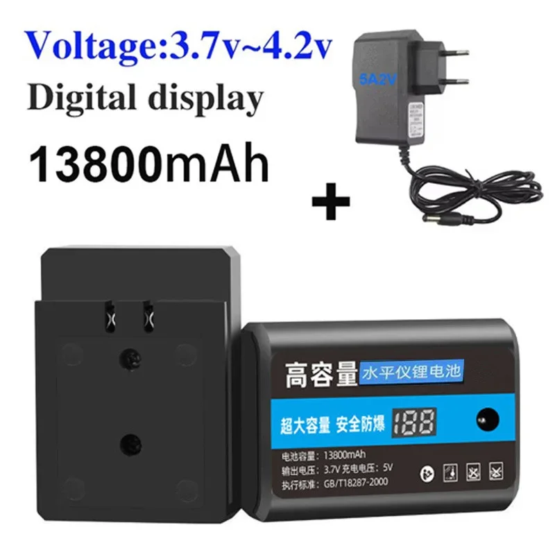 3.7V 13800mAh Chargeable Laser Level Battery for 8/12/16 Lines 3D Leveling Tool Powerful Laser Level Accessory