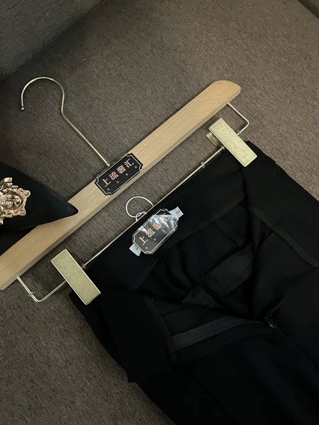 

Slim Fit Bla Bell Bot Trousers Metal Decoration Winter New Arrival Casual Pants High Waist Cotton Fabric Straight Tube