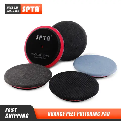 SPTA 프리미엄 데님 패드, 오렌지 필 제거, 자동차 광택기용 연마 패드, 125mm, 5 인치