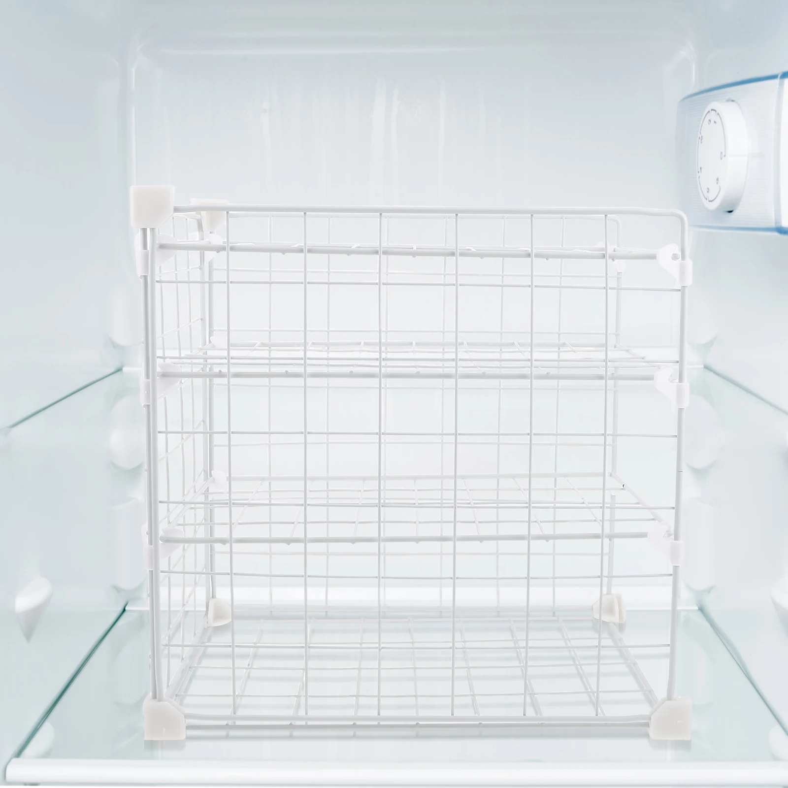 

Adjustable Refrigerator Storage Rack Freezer Organizer Shelf Mesh Design Easy Install Kitchen Cabinet for Plates