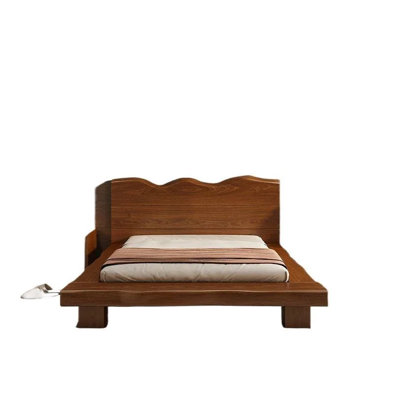 Bed and breakfast wabi-sandy wind solid wood log double master bedroom 1.8 tatami