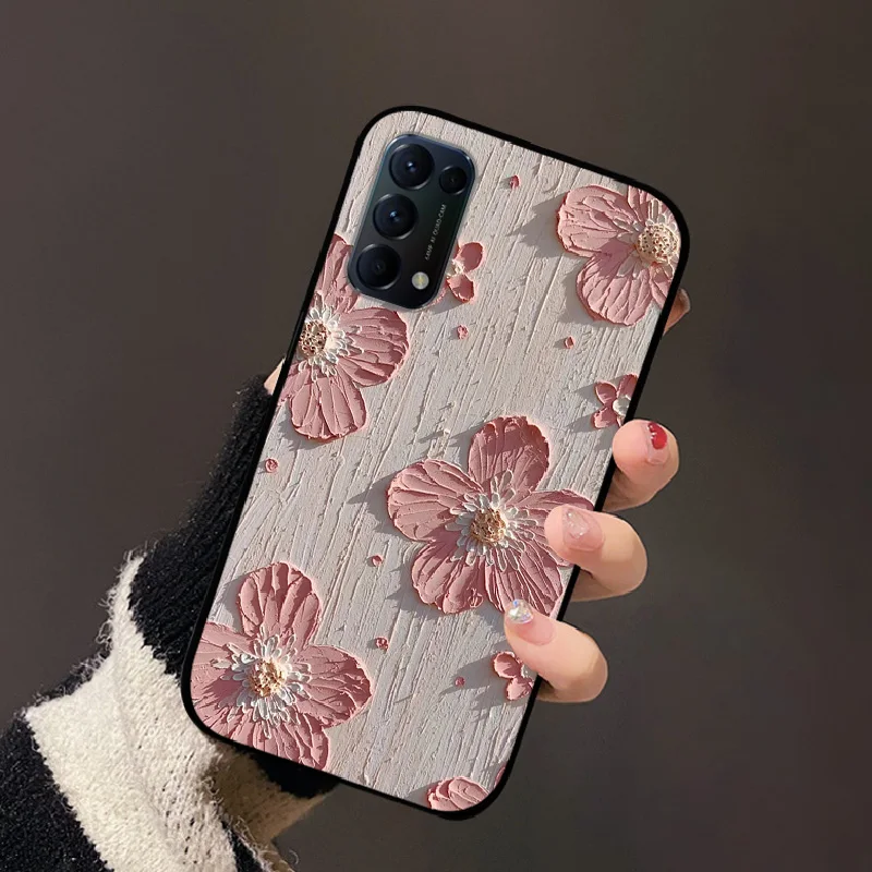 For Oppo Find X3 Lite Reno 5 5G Case Cute Fashion Cartoon Cover Soft Silicone Phone  Cover  For OPPO Reno 5 5G Shockproof Funda