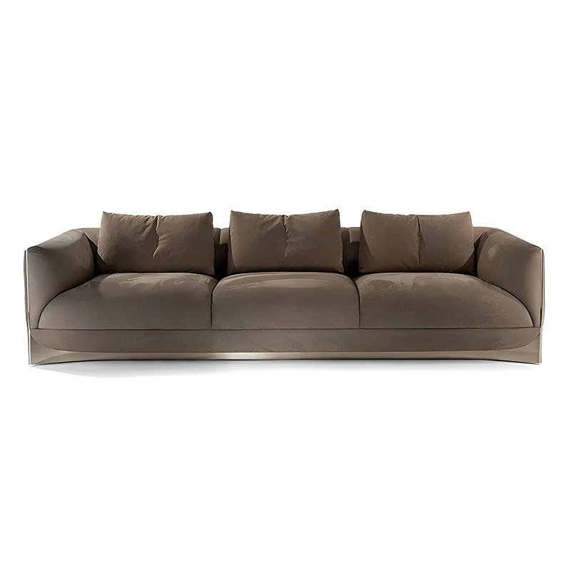 Italian light luxury design straight row sofa, simple modern villa living room home multi-person sofa