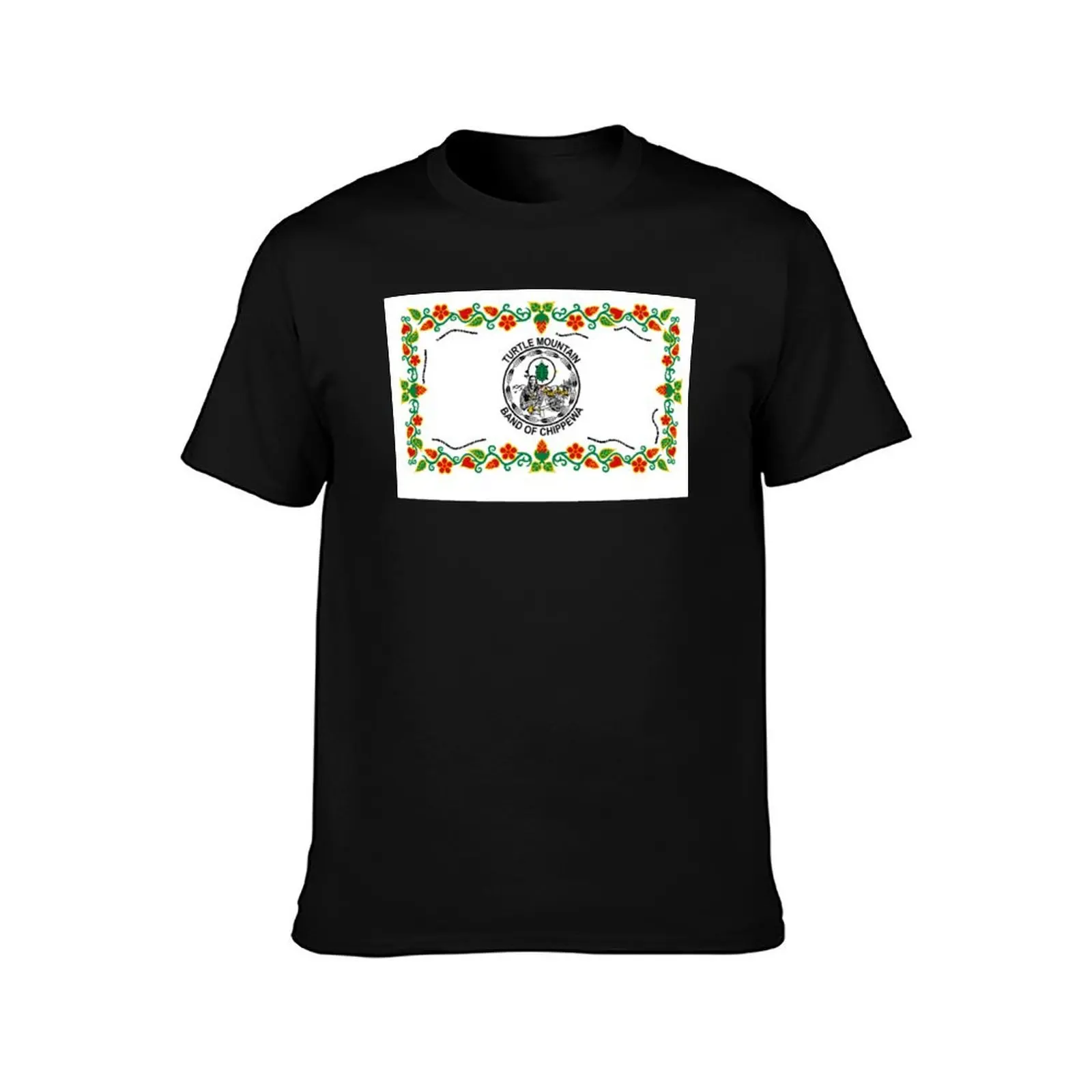 Flag of Turtle Mountain Band of Chippewa Indian Reservation of North Dakota USA T-Shirt Lightweight Sport Basic T-Shirt