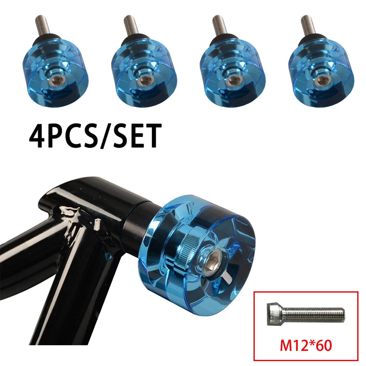2 Pairs Colors 58mm Performance Guard Wheelie Wheels Crash Bar End Cap For Crash Bar Guard Engine Protect Bars