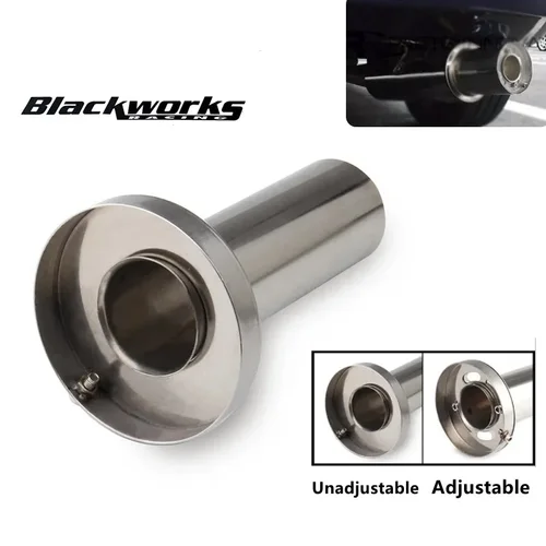 Imagen 1 del producto Silenciador de escape Universal de acero inoxidable para coche, aleación de aluminio, redondo, extraíble, plateado, 3,5 ""/4""/4,5 "", gran oferta