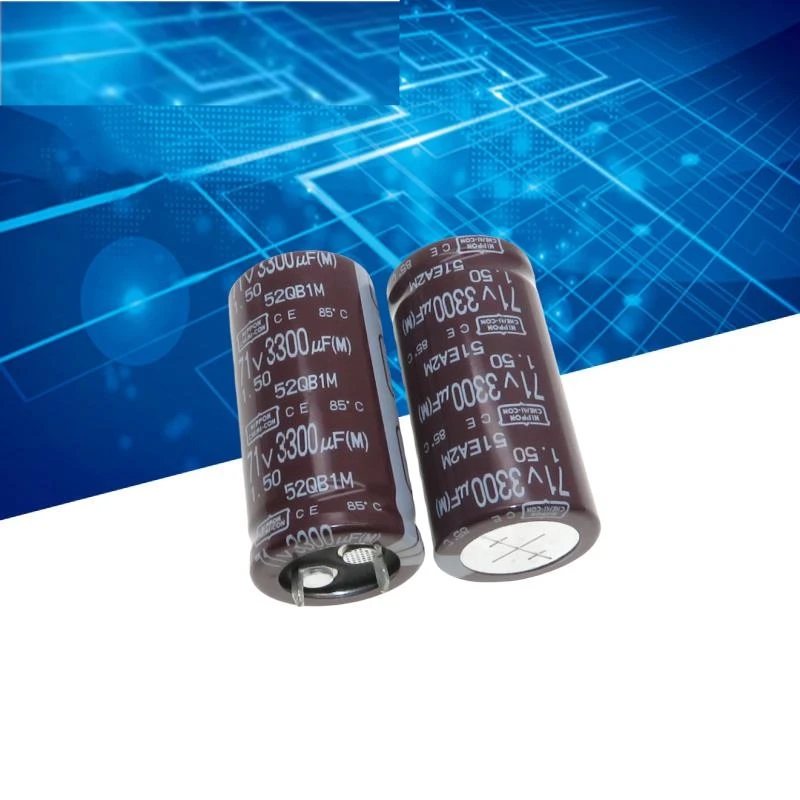 2PCS original black diamond electrolytic capacitor 71V 3300UF 22X45 replaces 63V 3300UF and is more stable