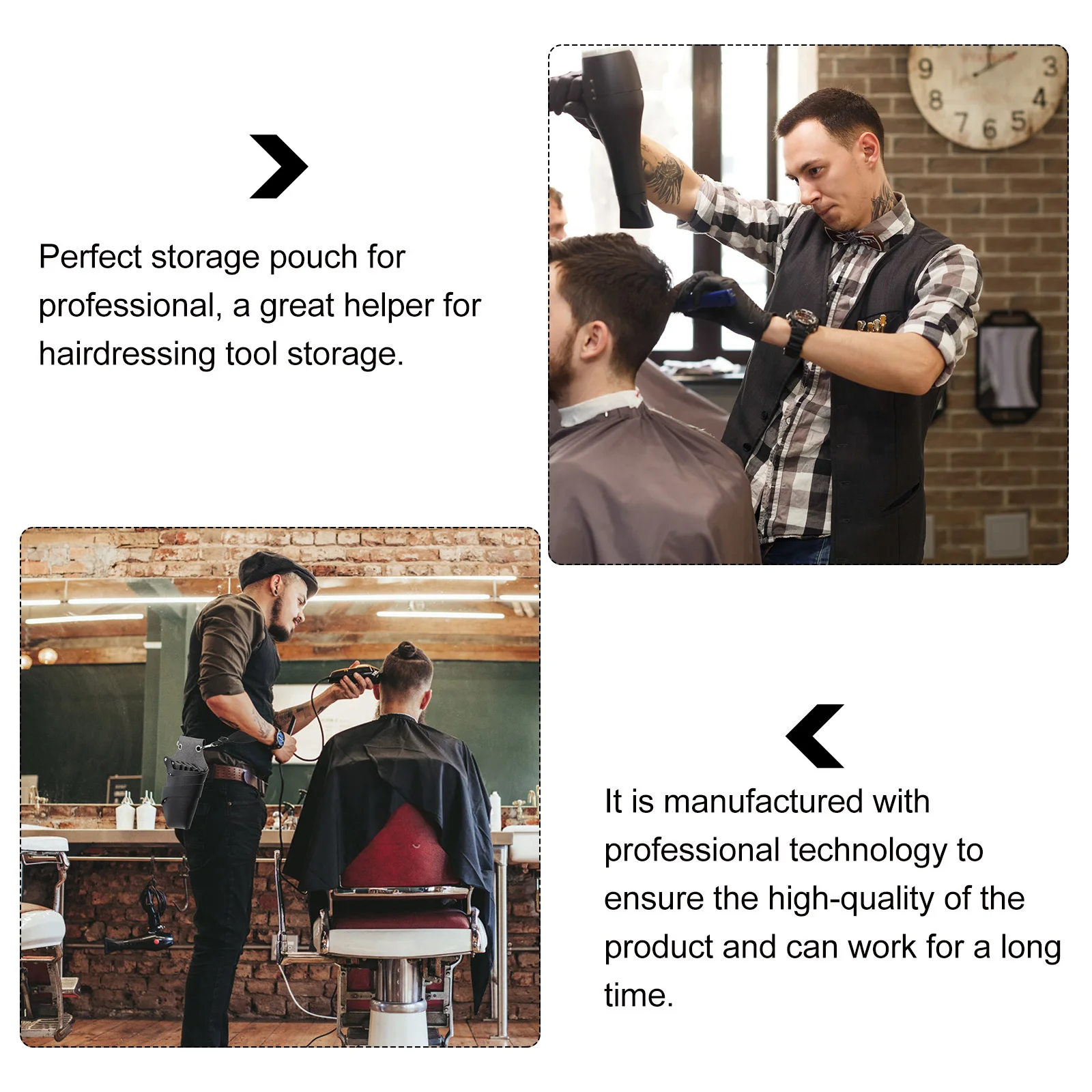 

Professional Hairdressing Shaver Pouch Stylist Bag Scissor Holder Durable PU Tool Organizer Portable Waist Bag